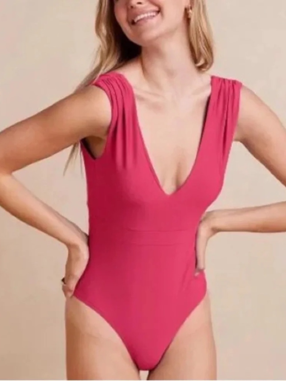 Summersalt The Ruched Backflip One Piece Swimsuit Raspberry Pink - size 8